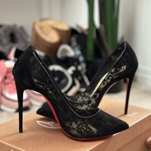 Christian Louboutin Black Lace Heels wont accept anything lower than